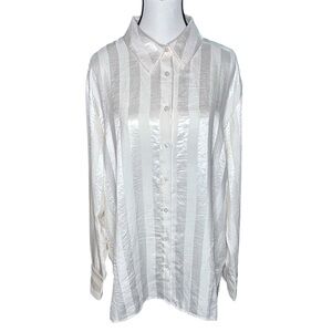Baltic Born Striped Cream Button Up Top - XL - NWT